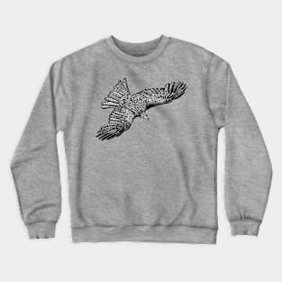 Flying black kite bird Crewneck Sweatshirt